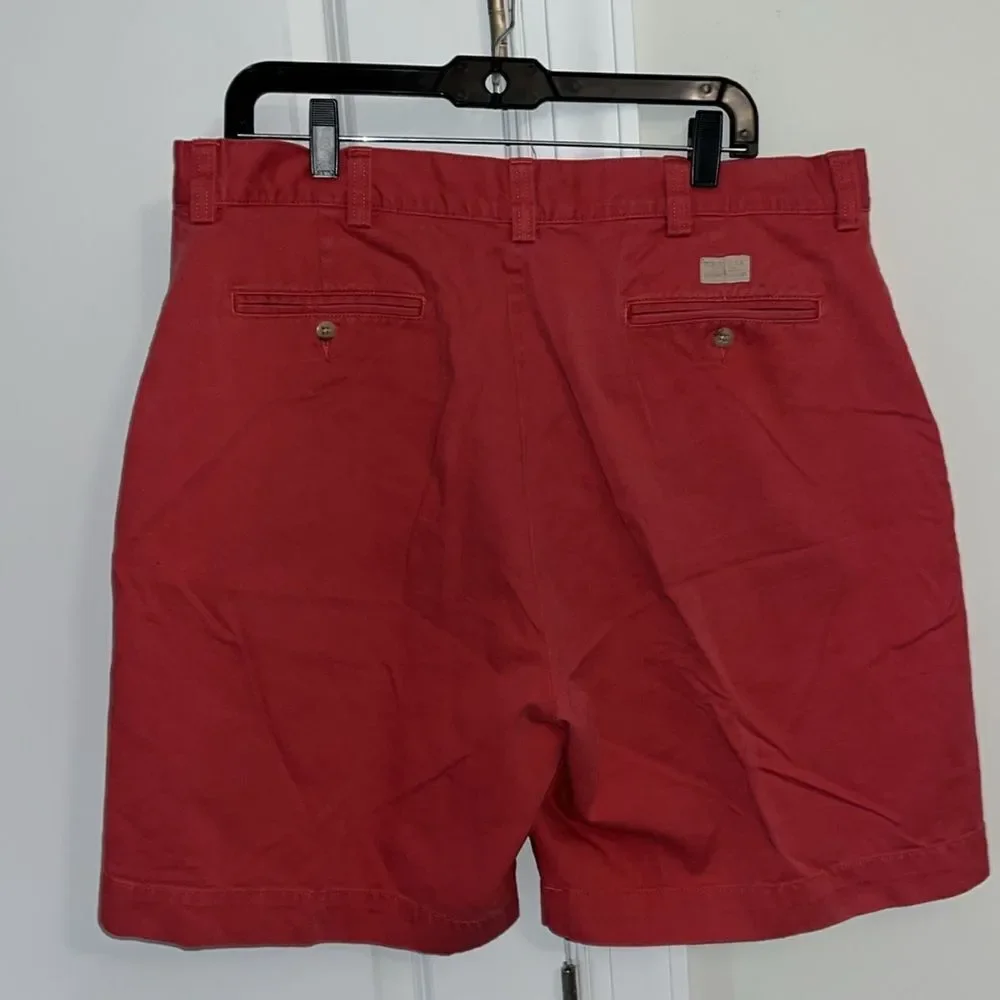 Red Mauve Mens Polo Ralph Lauren Flat Front 8” Bermuda Chino Khaki Shorts 38